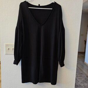 EXPRESS Black Dress Women's Size L - Balloon Sleeves - LIKE NEW
